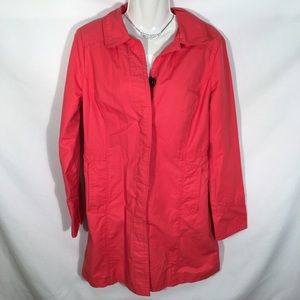 Eddie Bauer Coral Long Coat Trench Style Size S